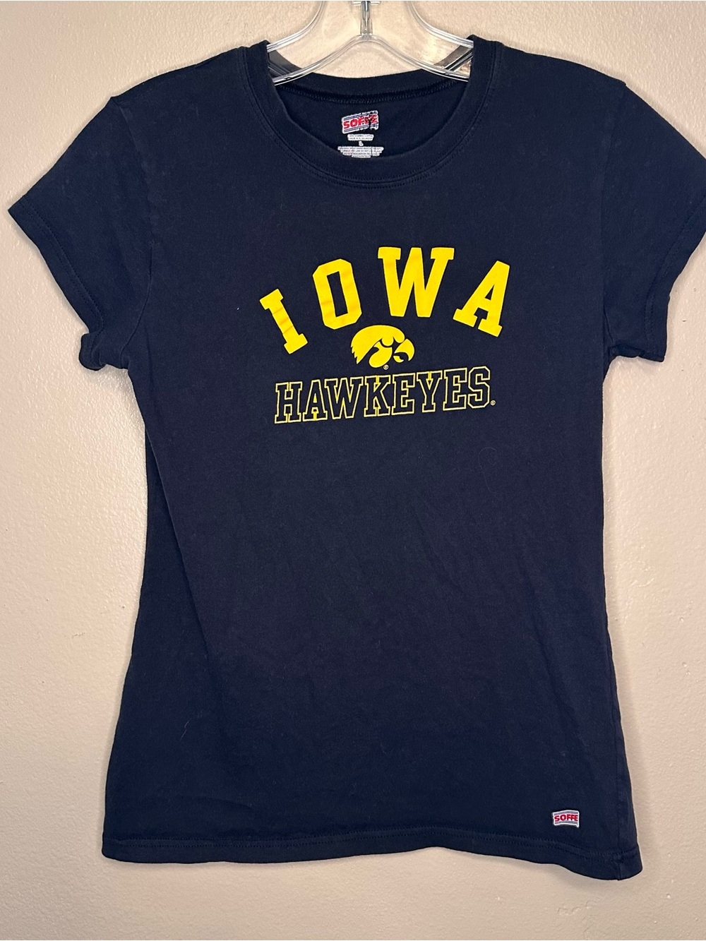 Soffe Black Iowa Hawkeyes Short Sleeve Tee with Yellow Logo